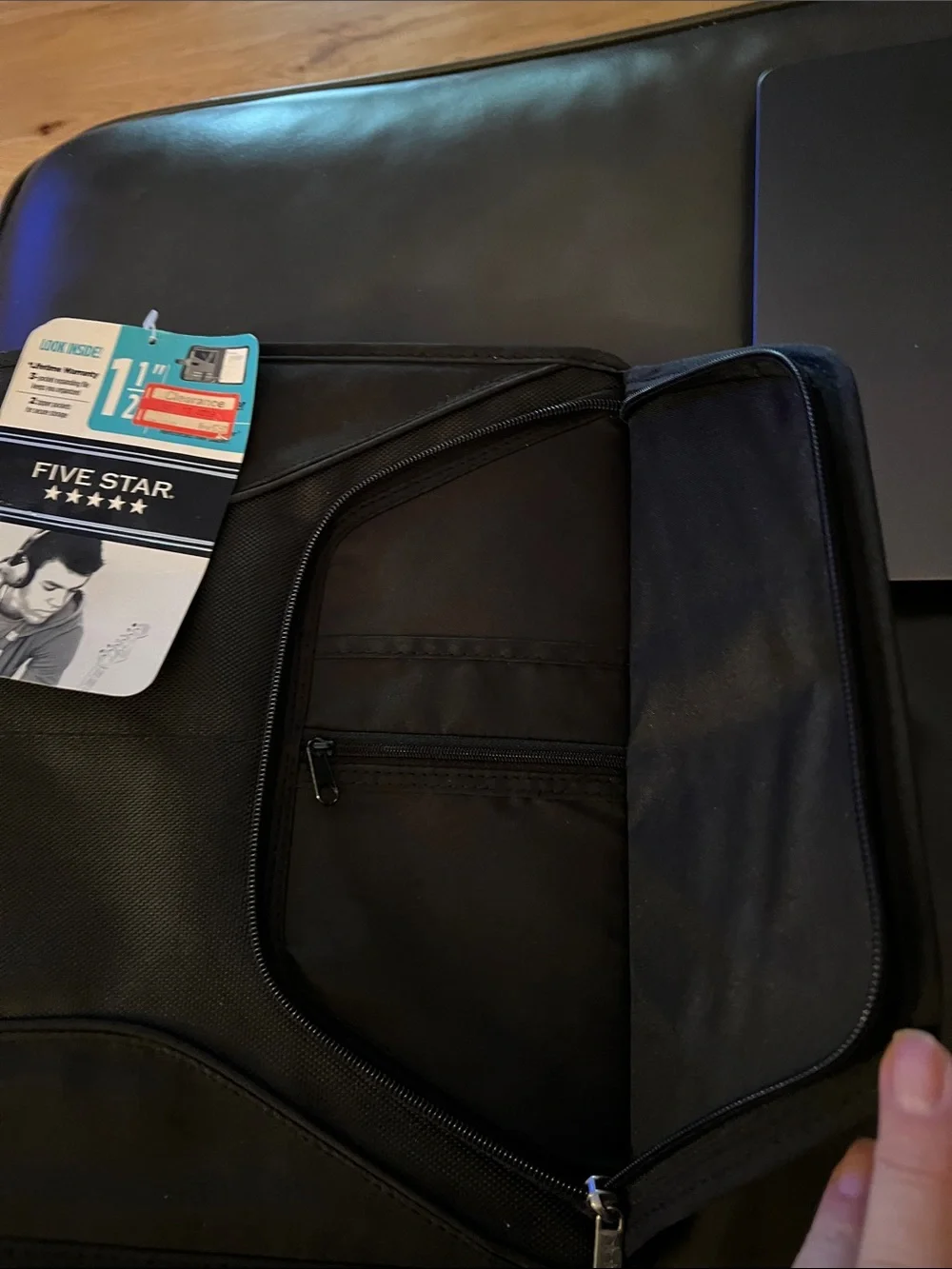 Five Star Black Organizer Binder with Front Pocket